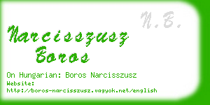 narcisszusz boros business card